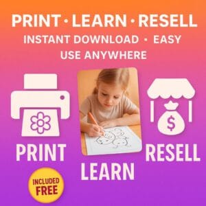 10,000+ Printable Kids Coloring Sheets | Resellable PLR + MRR Bundle