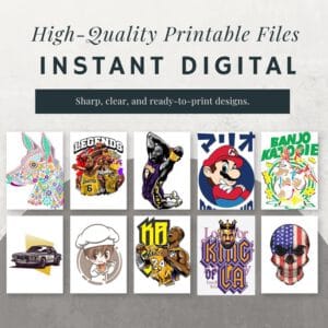 5M+ T-Shirt Design Collection | Streetwear, Anime & Hip Hop Graphics | PLR/MRR Bundle