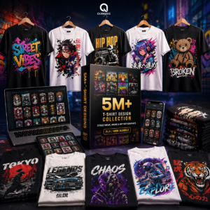 5M+ T-Shirt Design Collection | Streetwear, Anime & Hip Hop Graphics | PLR/MRR Bundle