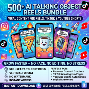 AI Animated Talking Objects Reels Pack | TikTok, YouTube & Instagram (PLR + MRR)