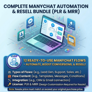 12 Ready-to-Use ManyChat Flows (PLR & MRR License) | Grow Your Digital & Faceless Business