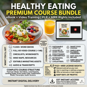 Healthy Eating & Weight Loss Course Bundle | PLR + MRR eBook & Video Training