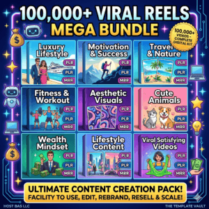 100,000+ Social Media Reels Bundle – AI Faceless Content + Resell Rights