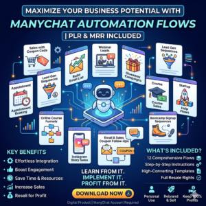 Business Automation with ManyChat | PLR & MRR Flow Templates