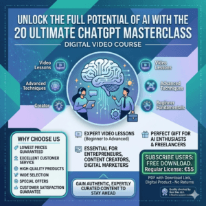 20 ChatGPT Masterclass Video Course Bundle | AI Training for Entrepreneurs & Creators | PLR + MRR Included