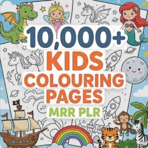 10,000+ Printable Kids Coloring Sheets | Resellable PLR + MRR Bundle