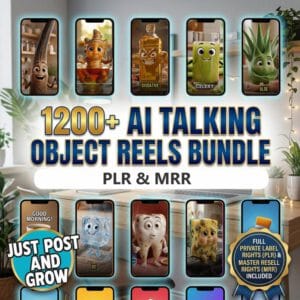 AI Animated Talking Objects Content Kit | Viral Faceless Reels for TikTok & IG | PLR MRR Included