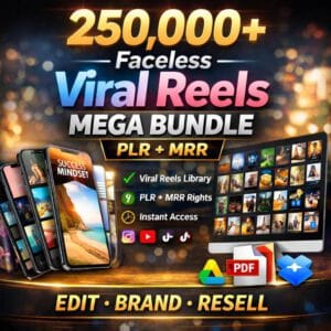 “250,000+ Ready-to-Use Viral Reels Bundle | PLR & MRR Rights | Faceless Content for Instagram, TikTok & YouTube Shorts | Instant Digital Download”