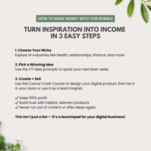 177 Digital Product Ideas + Canva Templates | PLR/MRR Bundle for Passive Income
