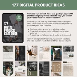 177 Digital Product Ideas + Canva Templates | PLR/MRR Bundle for Passive Income