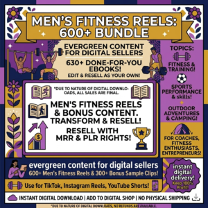 600+ Men’s Workout Reels – TikTok, Instagram, Faceless, MRR/PLR