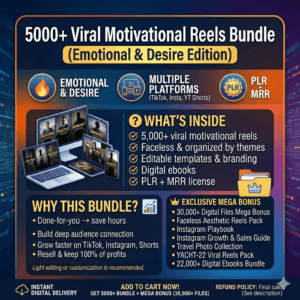 5000+ Motivational Reels Collection | PLR/MRR Rights | Faceless Videos for IG & TikTok