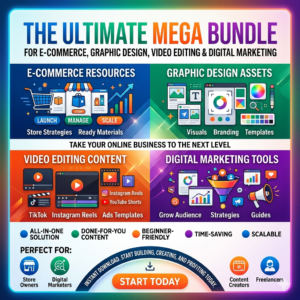 Mega Content & Marketing Bundle | E-Commerce, Design & Video Editing