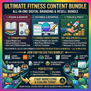 Fitness Influencer Starter Pack | 700+ Gym Reels, Guides & Canva Planners