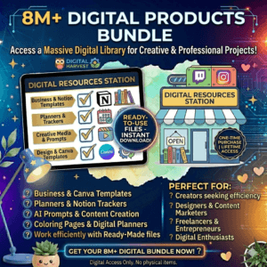 8M+ Creative & Productivity Digital Assets – Templates, Planners, AI Prompts, Notion