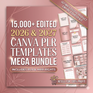 15,000+ Editable Canva Templates Mega Bundle – Planners, Journals, Trackers with PLR & MRR Rights