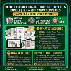 10,500+ Digital Planner Templates | Editable Canva Planners, Journals & Calendars | PLR/MRR
