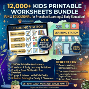 12,000+ Fun & Educational Worksheets – Coloring, Matching, Maze & Word Games