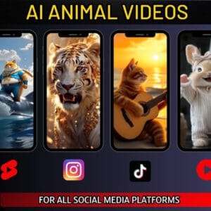 Social Media Viral AI Reels | 800+ Animal Clips + PLR/MRR