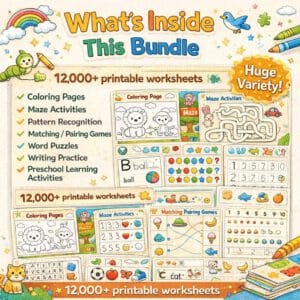 12,000+ Fun & Educational Worksheets – Coloring, Matching, Maze & Word Games