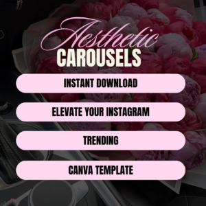 100 Editable Pink Instagram Carousel Templates | Canva Templates | PLR & MRR
