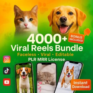 4,000+ Viral Dog & Cat Clips | Faceless Videos | PLR/MRR Bundle