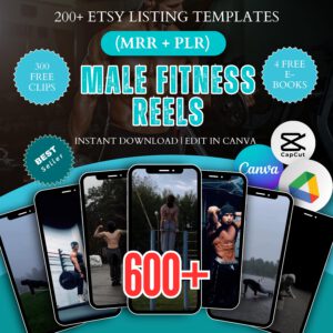 600+ Men’s Workout Reels – TikTok, Instagram, Faceless, MRR/PLR