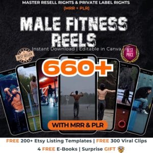 660+ Gym & Fitness Reels for Men | Viral Workout Clips for TikTok & Shorts | MRR Included