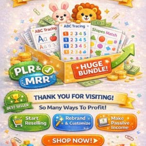 22,000+ Kids Learning Worksheets Vault | PLR & MRR | Preschool to Elementary Printables