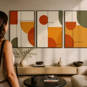 OUIMAKE Terra Geometry™ — 3 Piece Abstract Wall Art Set